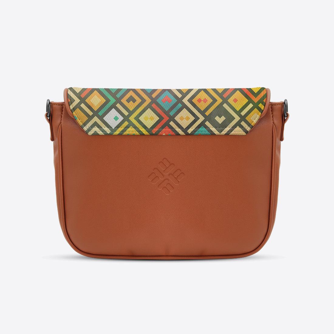 Havana Messenger Crossbody Colorful Polygons - CANVAEGYPT