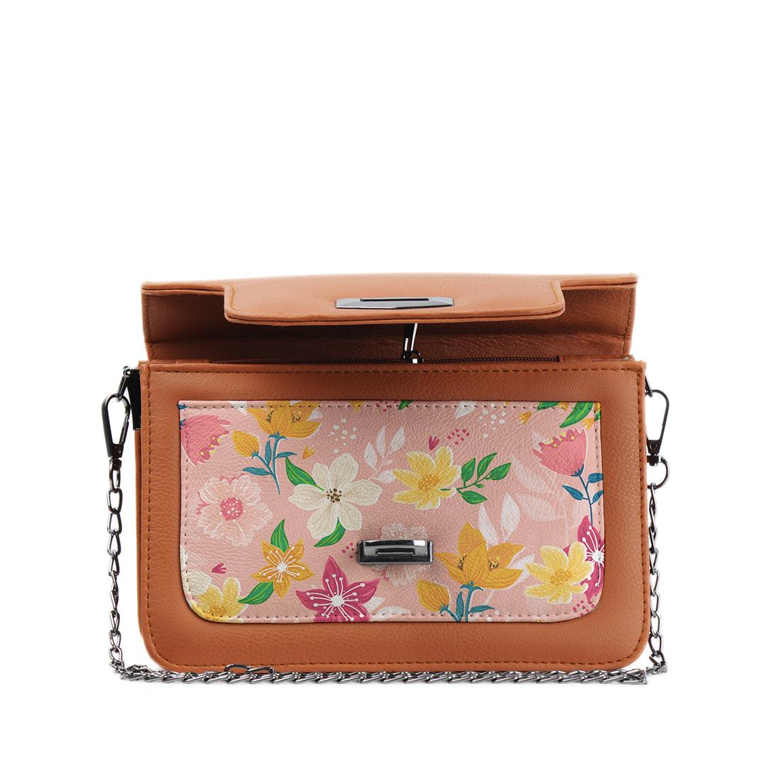 Havana Mini Embossed Chain Bag Floral - CANVAEGYPT