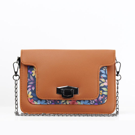 Havana Mini Embossed Chain Bag Floral Purple - CANVAEGYPT