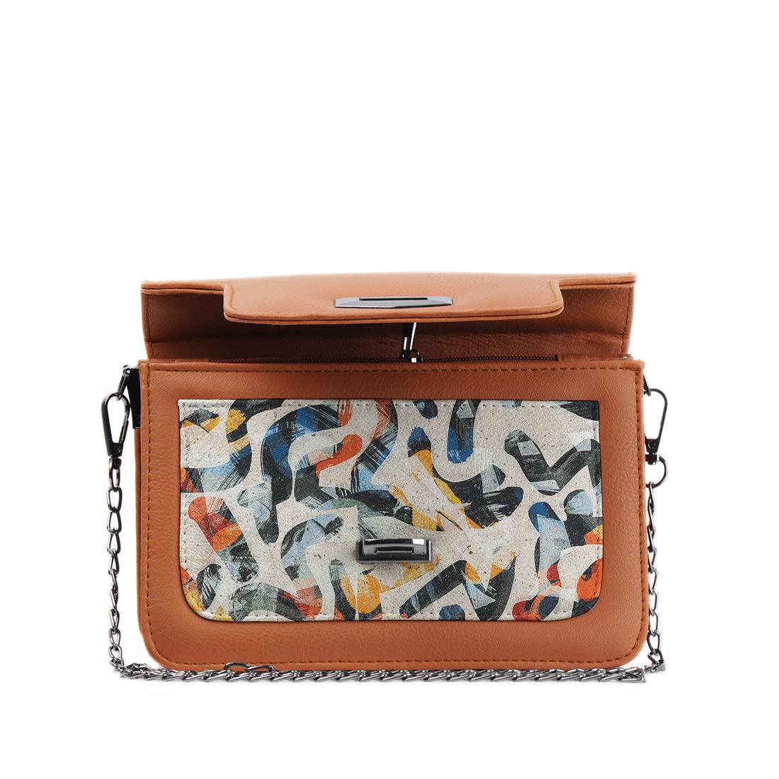 Havana Mini Embossed Chain Bag Sand Brushes - CANVAEGYPT