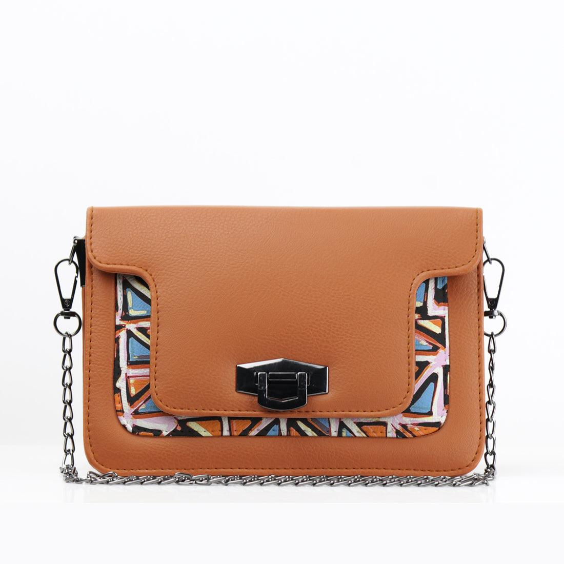 Havana Mini Embossed Chain Bag Triangles - CANVAEGYPT