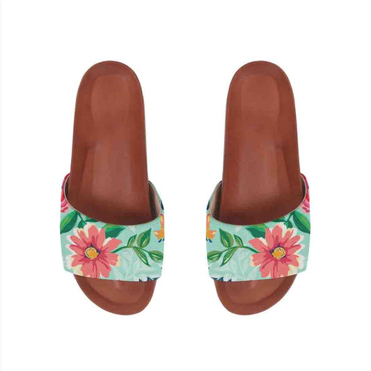 Havana Slide Slipper Cyan Floral - CANVAEGYPT