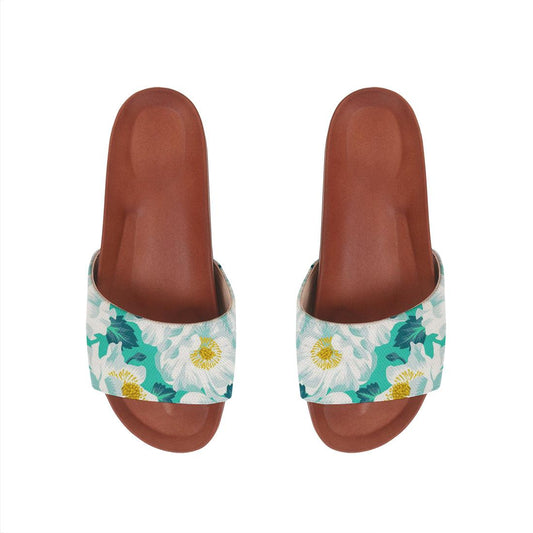 Havana Slide Slipper White Flower - CANVAEGYPT