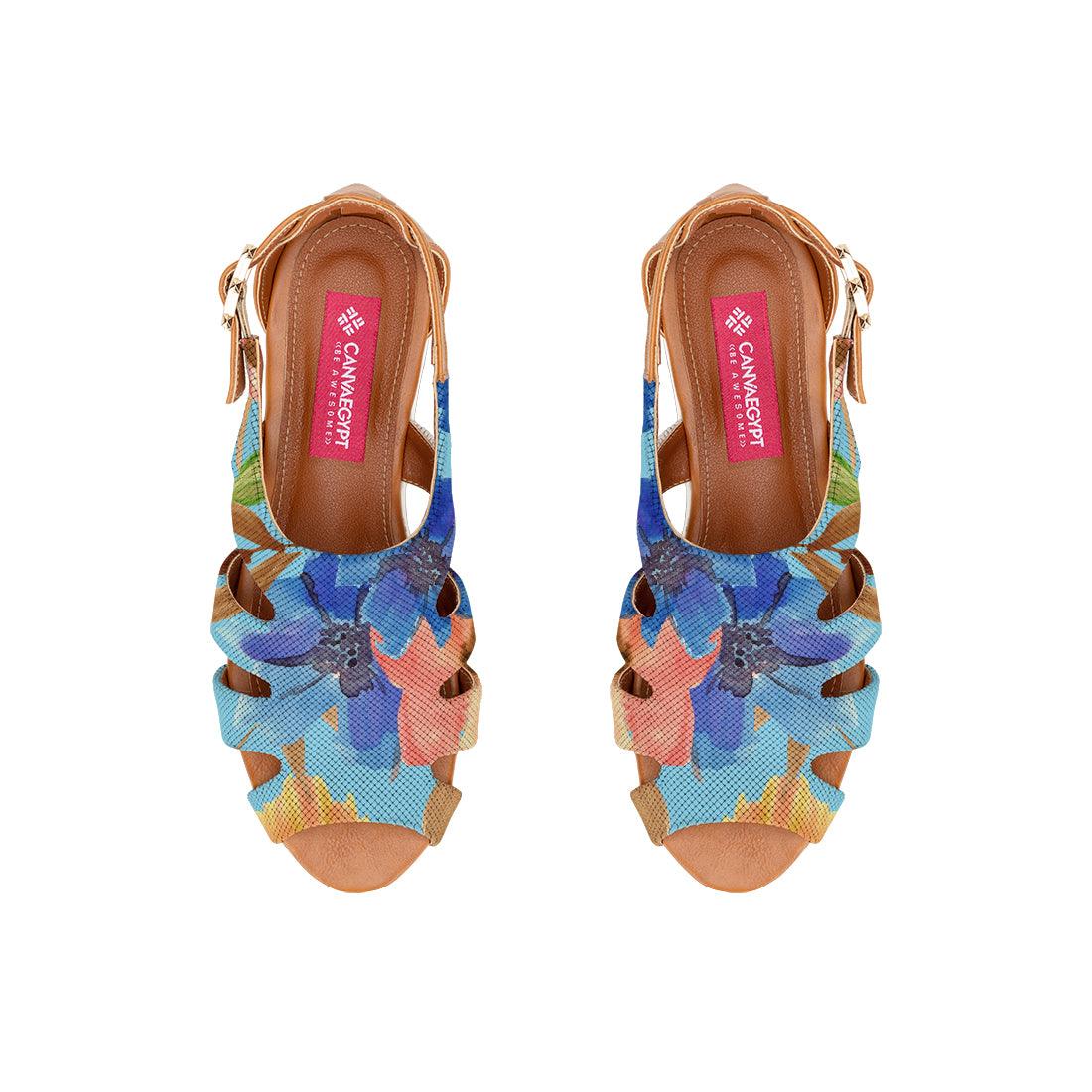 Havana Spider Toe Sandal Blue Floral - CANVAEGYPT