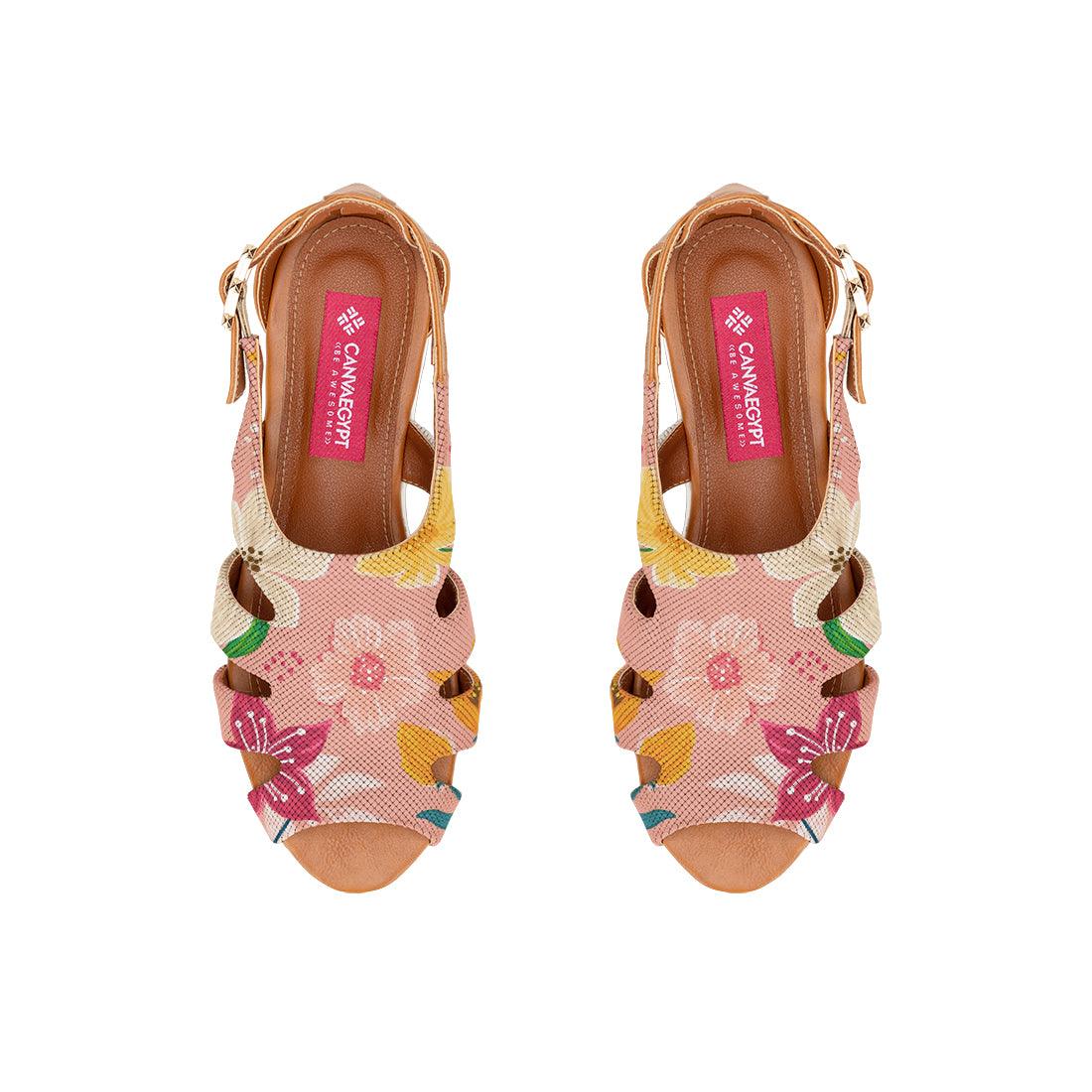 Havana Spider Toe Sandal Pink Floral - CANVAEGYPT