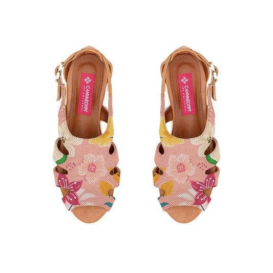 Havana Spider Toe Sandal Pink Floral - CANVAEGYPT