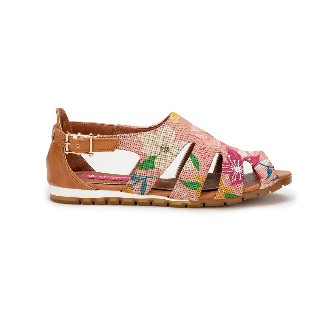 Havana Spider Toe Sandal Pink Floral - CANVAEGYPT