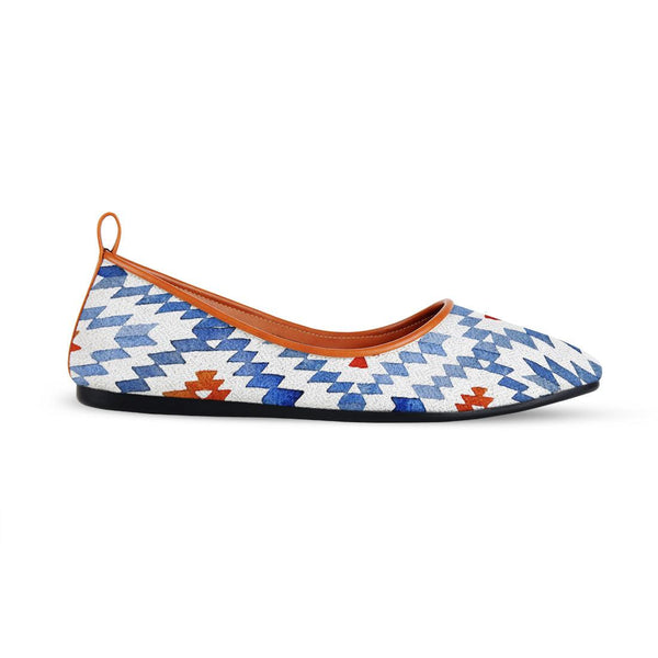 Havane Round Toe Shoe Blue rhombus
