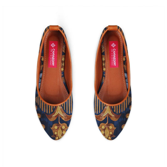 Havane Round Toe Shoe Gold garden - CANVAEGYPT