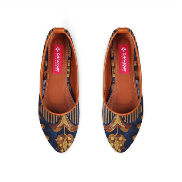 Havane Round Toe Shoe Gold garden - CANVAEGYPT
