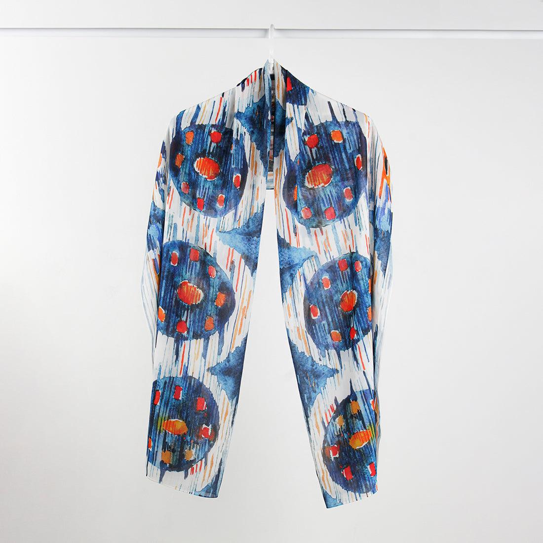 Hijab Scarf Blue circle - CANVAEGYPT