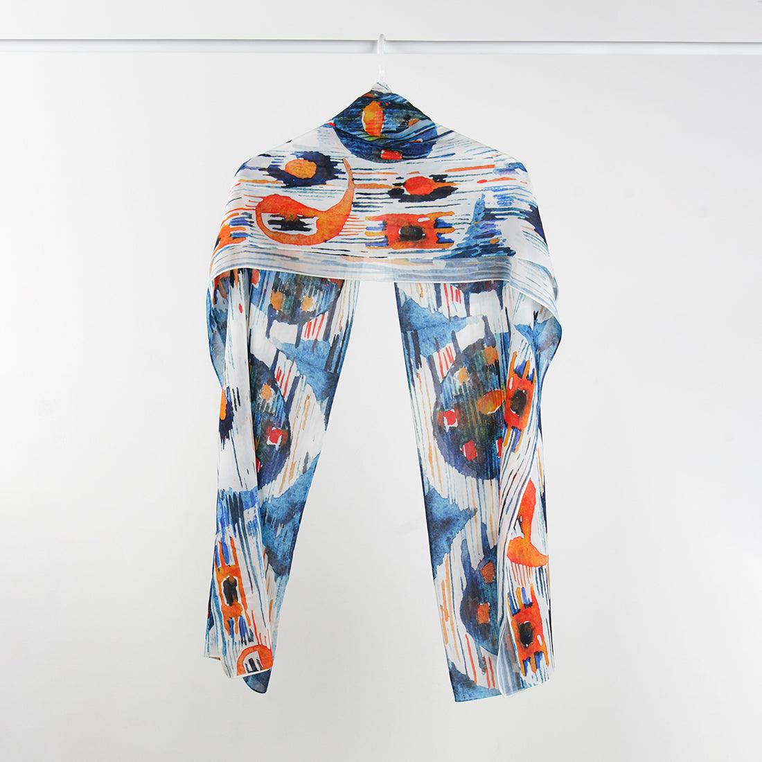 Hijab Scarf Blue circle - CANVAEGYPT