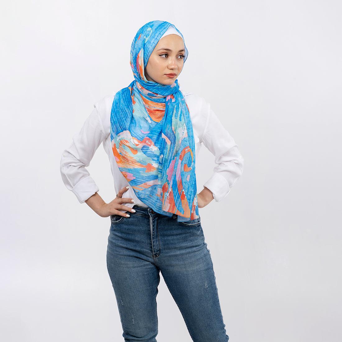 Hijab Scarf Electric blue - CANVAEGYPT