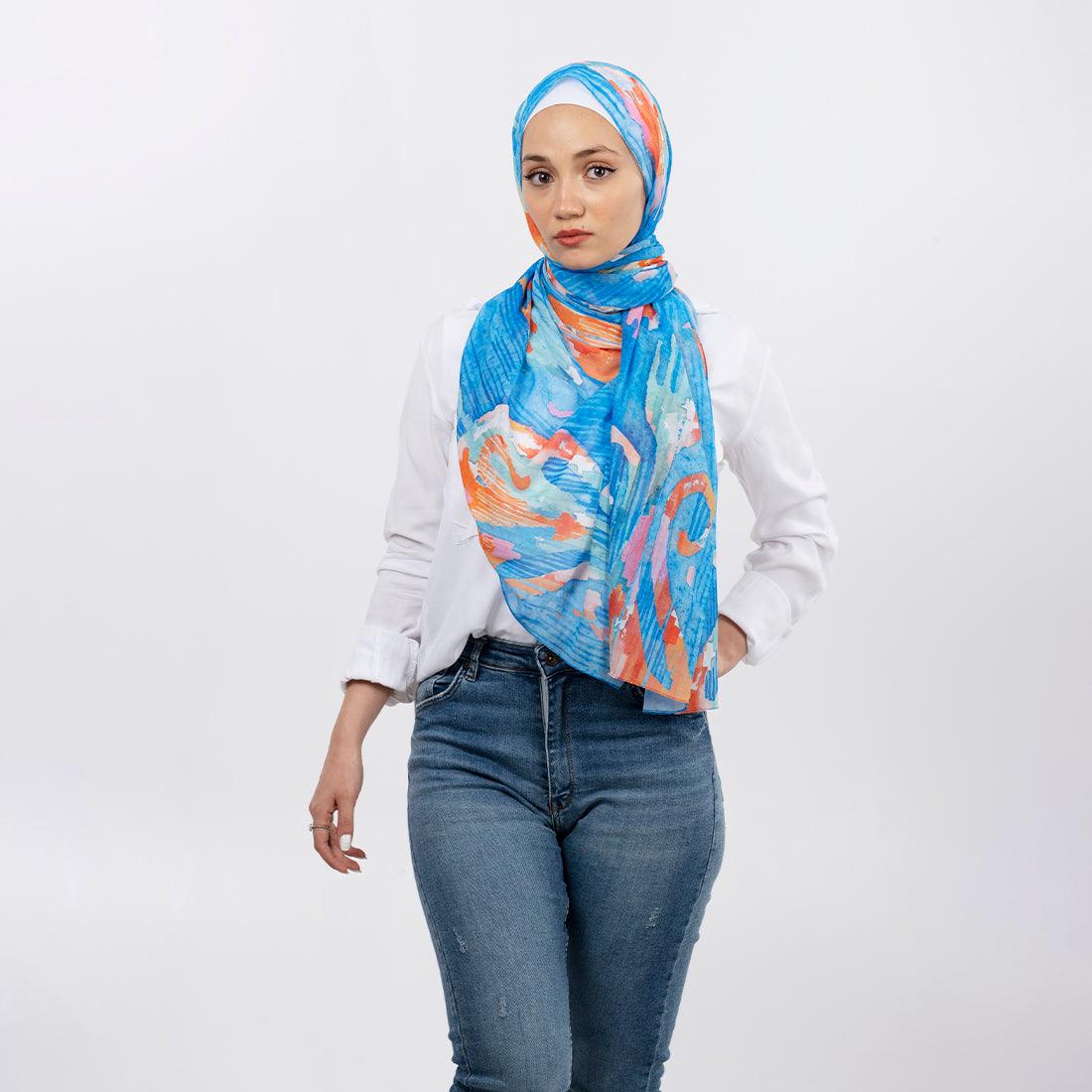 Hijab Scarf Electric blue - CANVAEGYPT
