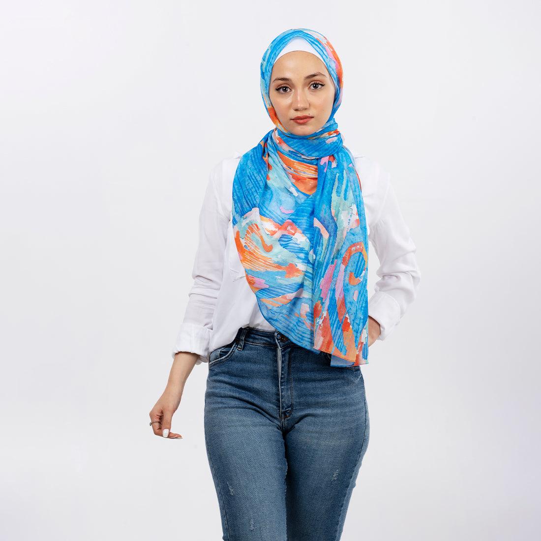 Hijab Scarf Electric blue - CANVAEGYPT
