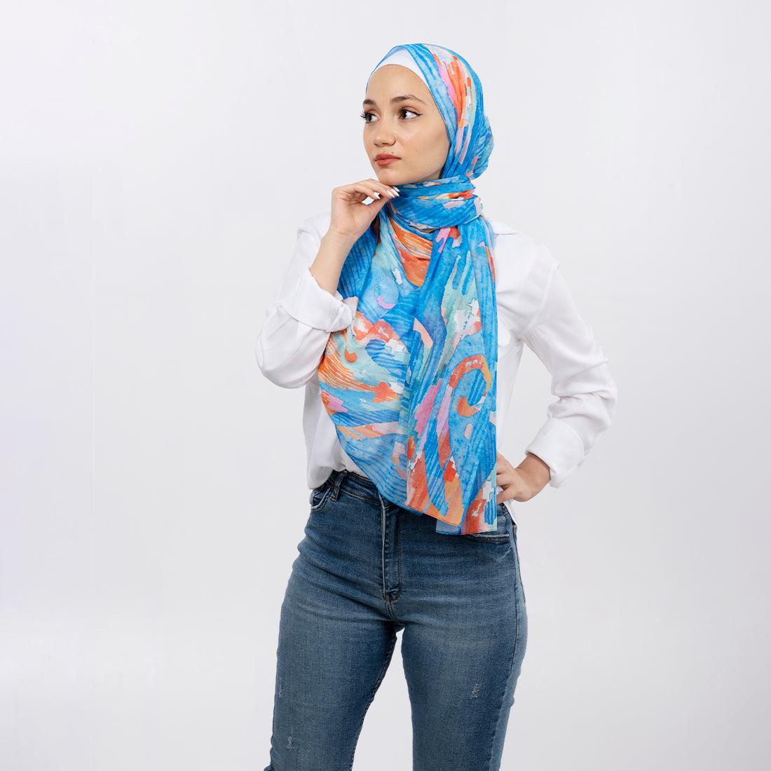 Hijab Scarf Electric blue - CANVAEGYPT
