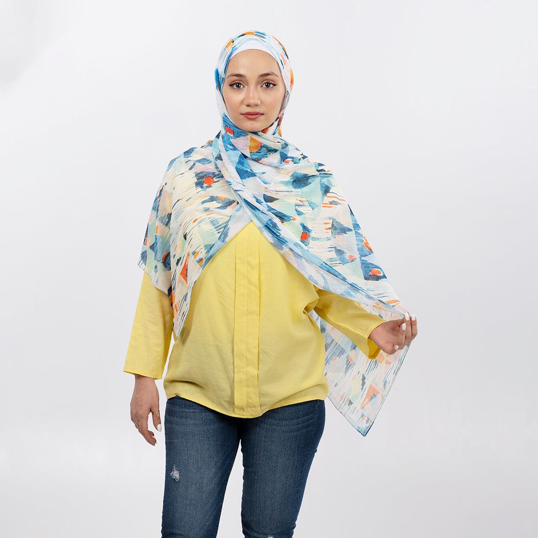Hijab Scarf Happy blue - CANVAEGYPT