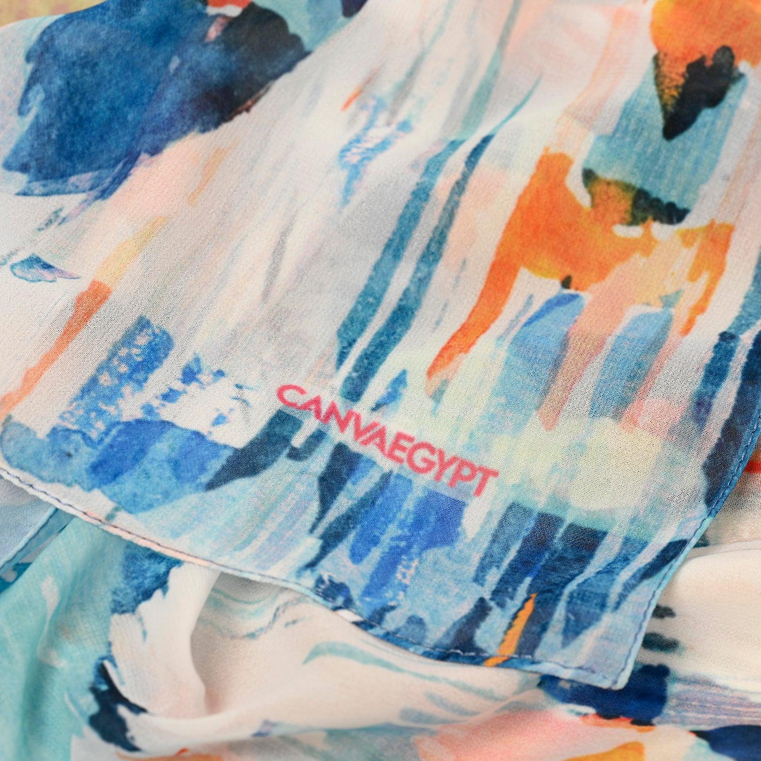 Hijab Scarf Happy blue - CANVAEGYPT