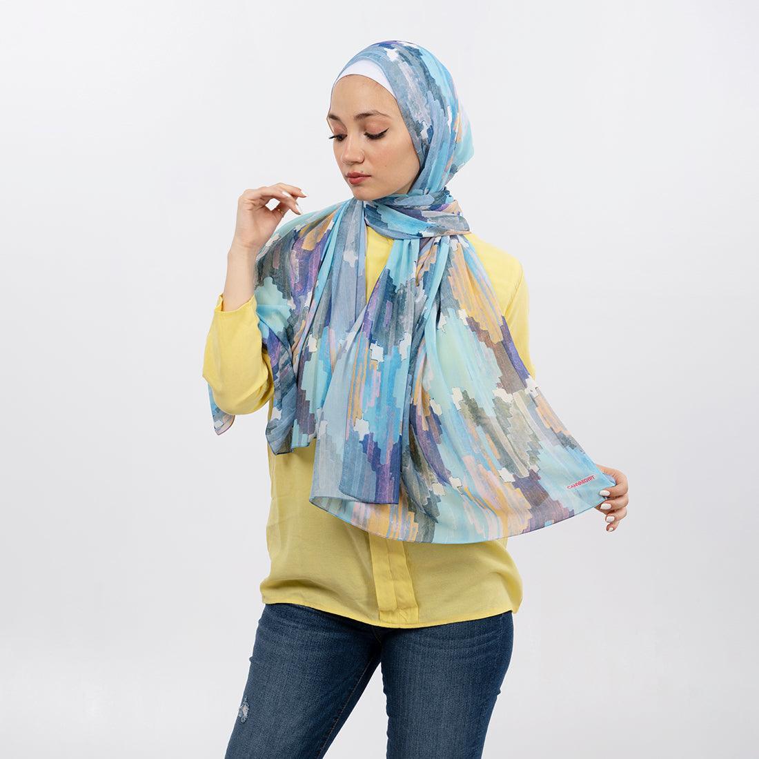 Hijab Scarf Iris ikat - CANVAEGYPT