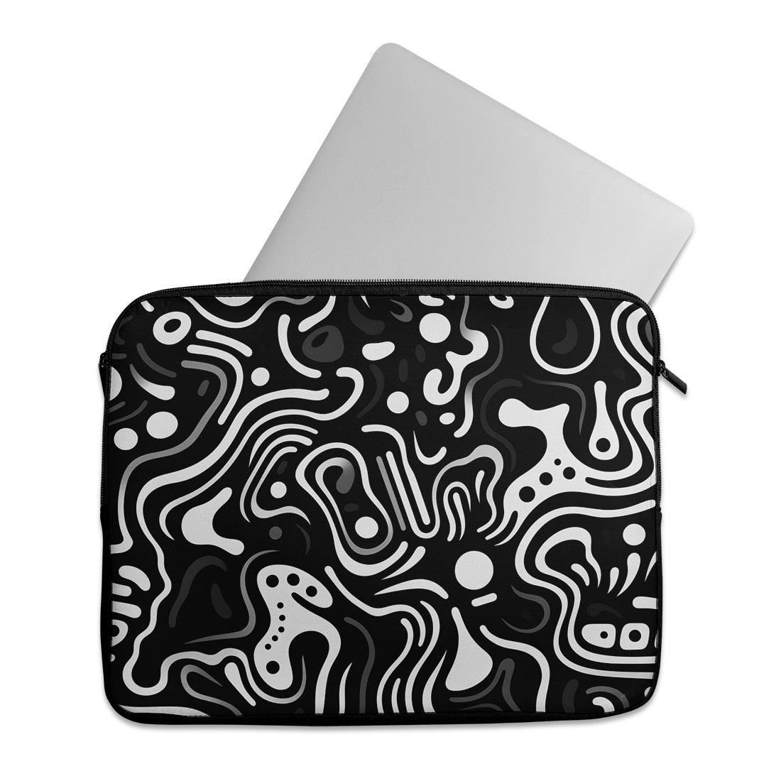 Laptop Sleeve Black and white abstract - 1