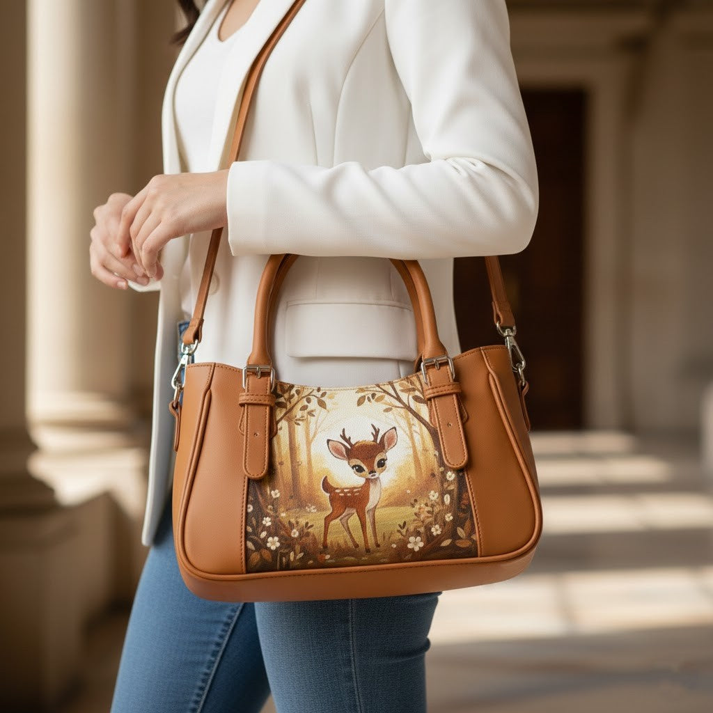 Havana Curve Satchel – Sweet Watercolor Baby Deer