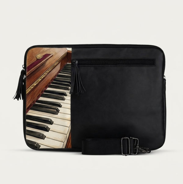 Vivid Laptop Sleeve Vintage Watercolor Piano Keys Music - 1