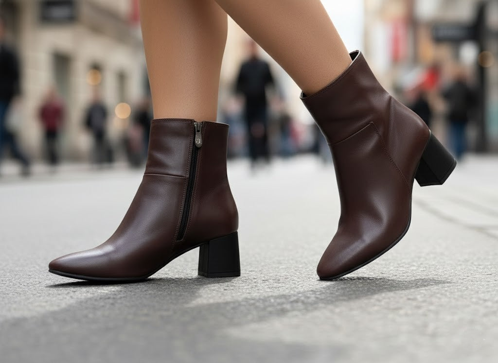 dark brown Bold Stride Ankle Boots