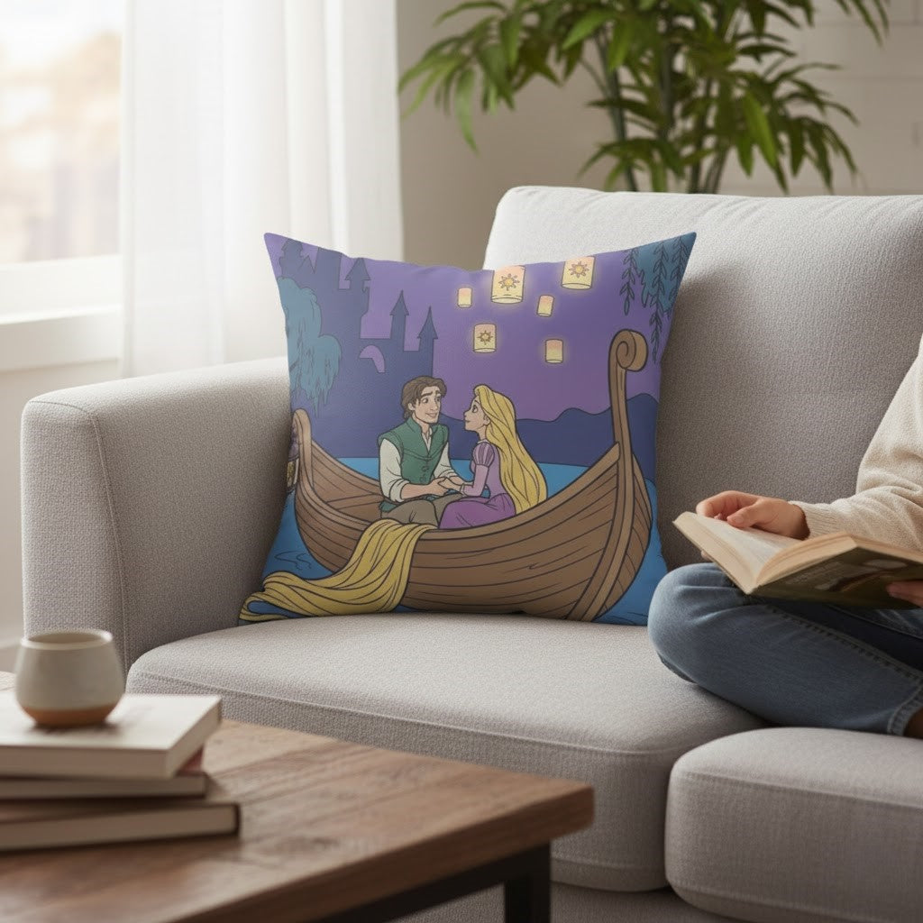 Decorative Pillow - The Floating Lights Tangled Lanterns Rapunzel Flynn Rider - 3