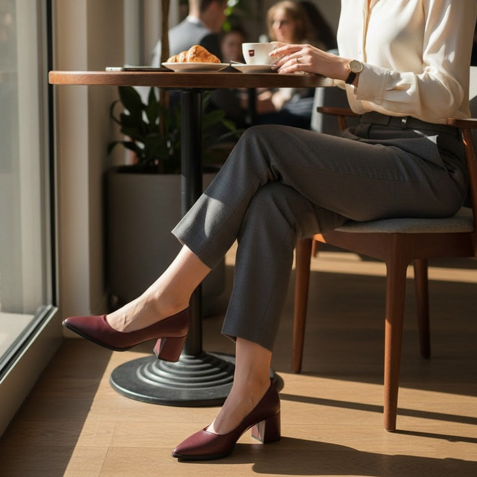 Burgundy Uptown Classic Pumps – Effortless Elegance