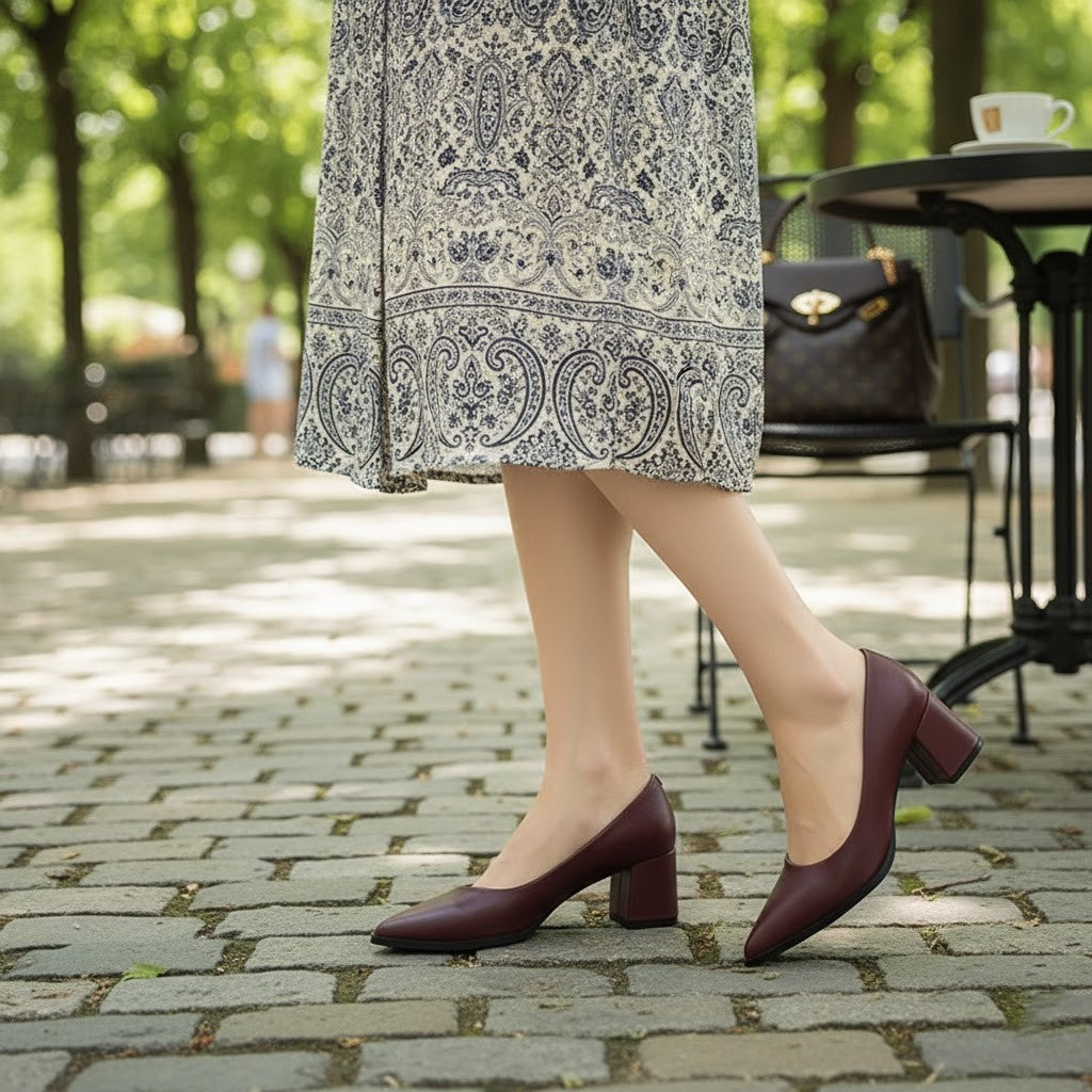 Burgundy Uptown Classic Pumps – Effortless Elegance