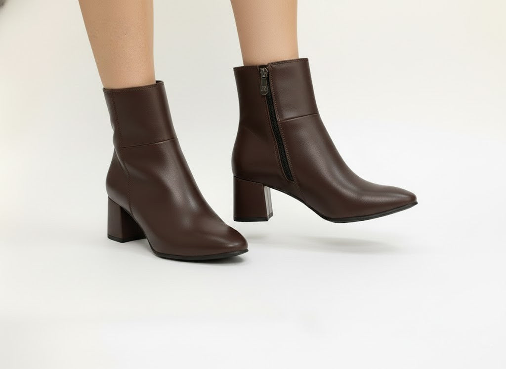 dark brown Bold Stride Ankle Boots