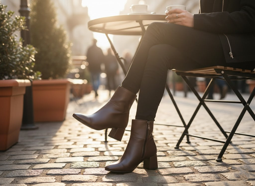 dark brown Bold Stride Ankle Boots