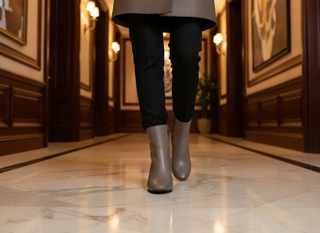 Cafe Taupe Bold Stride Ankle Boots