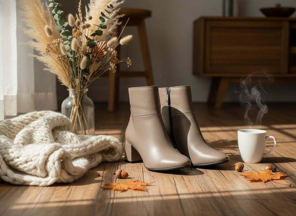 Cafe Taupe Bold Stride Ankle Boots