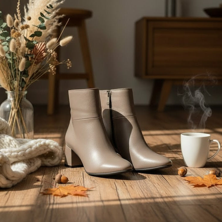 Cafe Taupe Bold Stride Ankle Boots