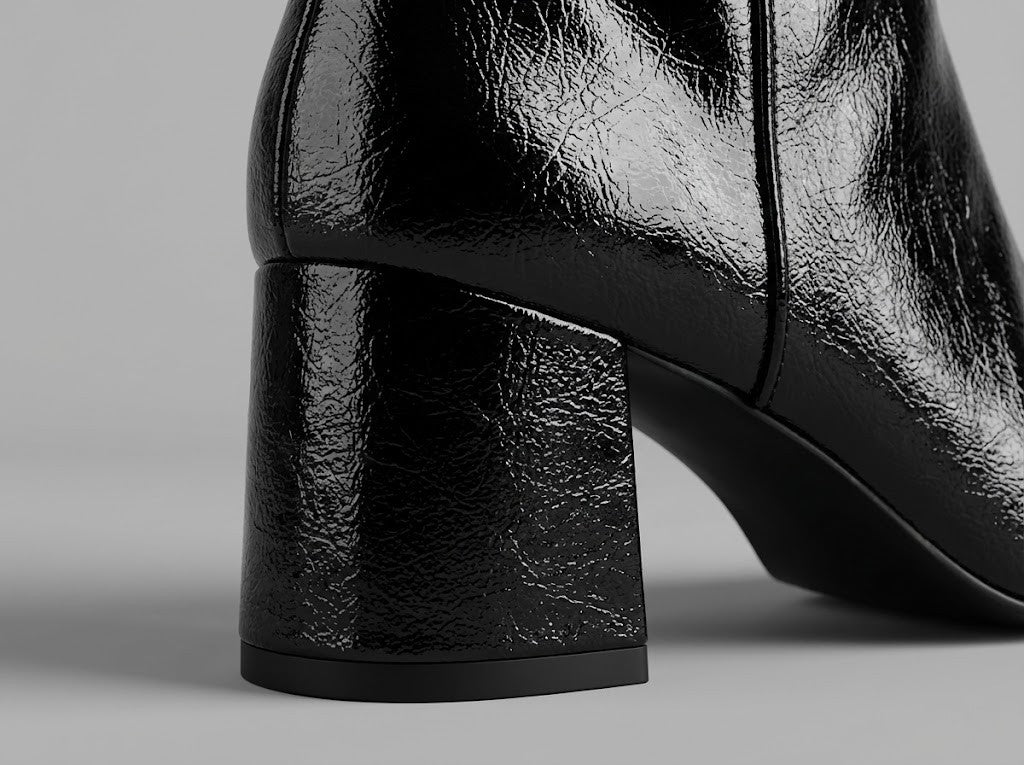 Black Urban Step Ankle Boots