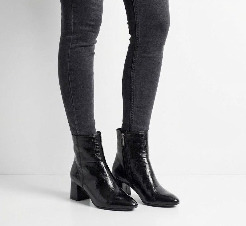 Black Urban Step Ankle Boots