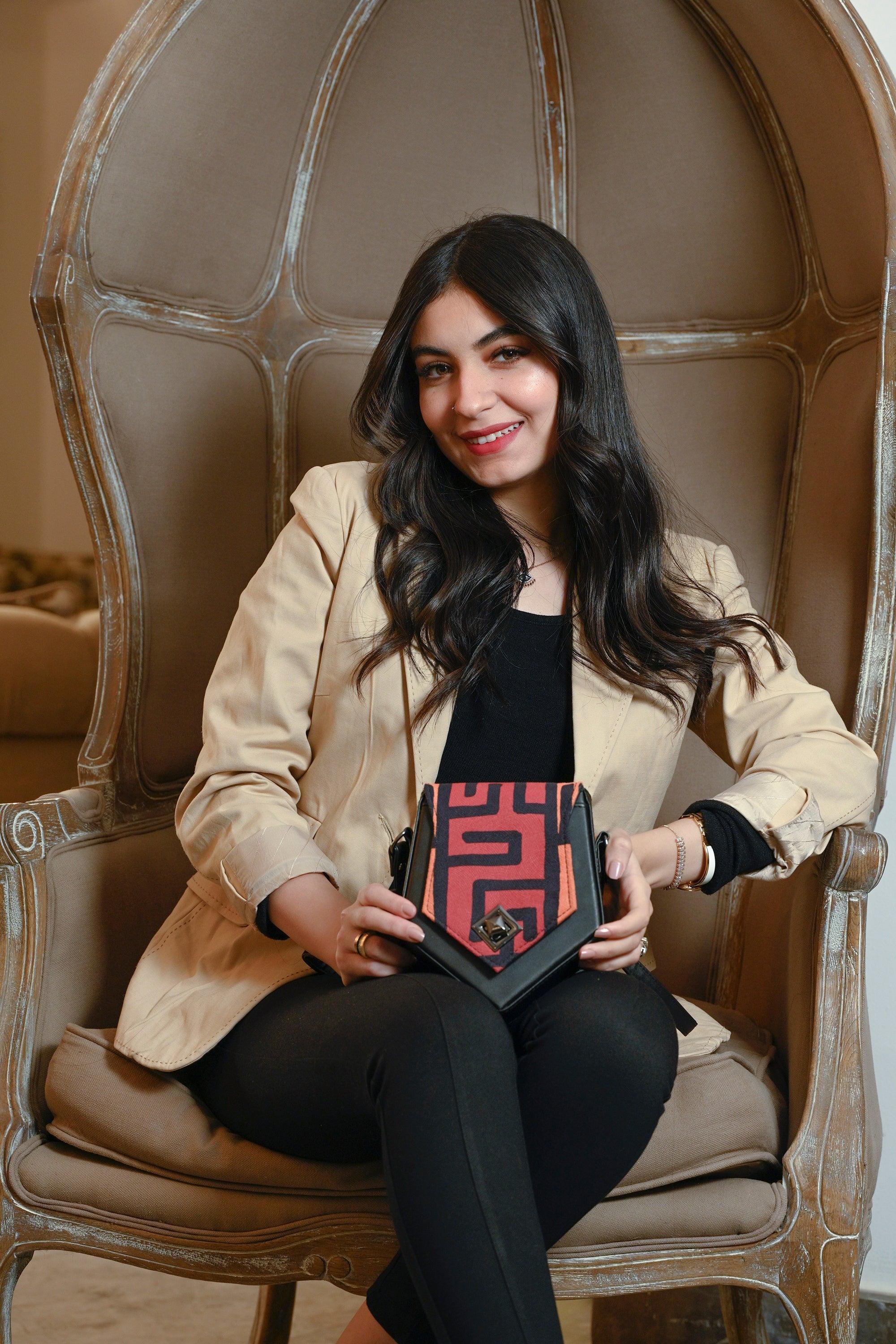 Black Triangles Crossbag African Spotted - CANVAEGYPT