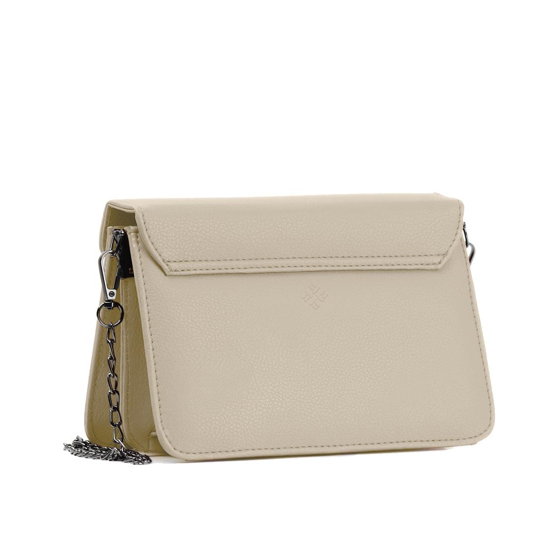Beige Mini Embossed Chain Bag Stroke - CANVAEGYPT