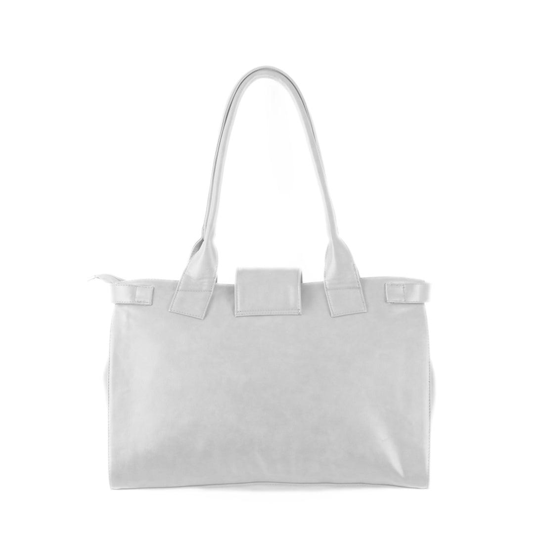 White Double Handle Large Bag Floral - CANVAEGYPT