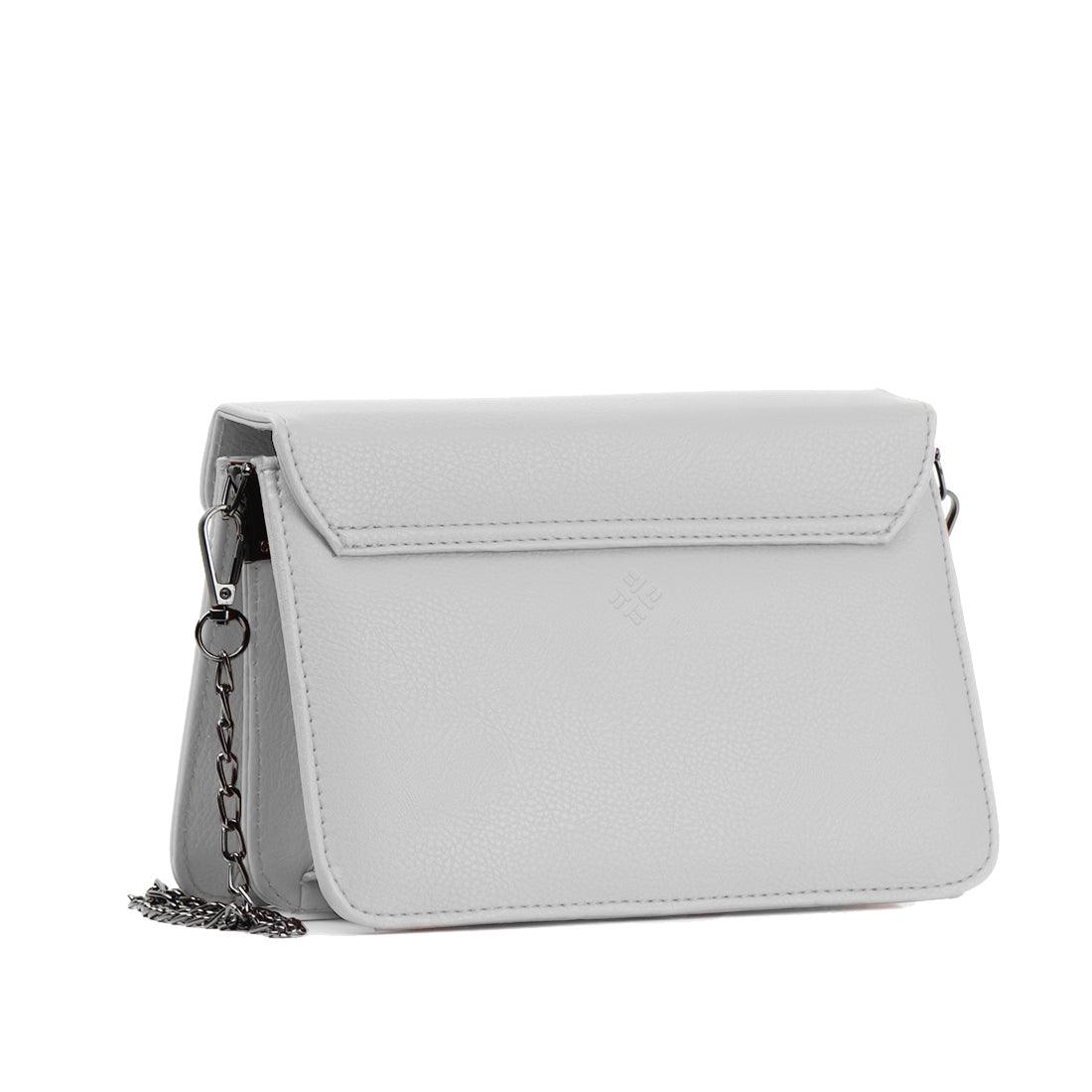 White Mini Embossed Chain Bag Floral - CANVAEGYPT