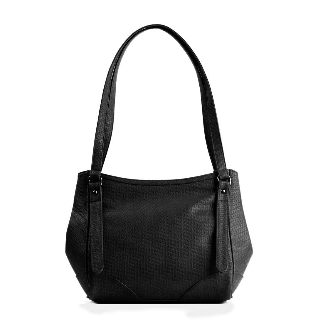 Black Leather Tote Bag Big Leafs - CANVAEGYPT