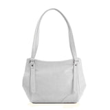 White Leather Tote Bag Floary - CANVAEGYPT