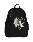 Black Mixed Backpack Flowers inside