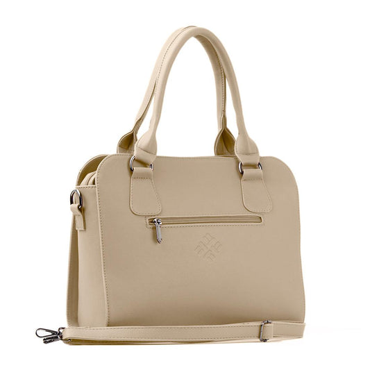 Beige Travel Hobo Bag Flowers Pattern - CANVAEGYPT