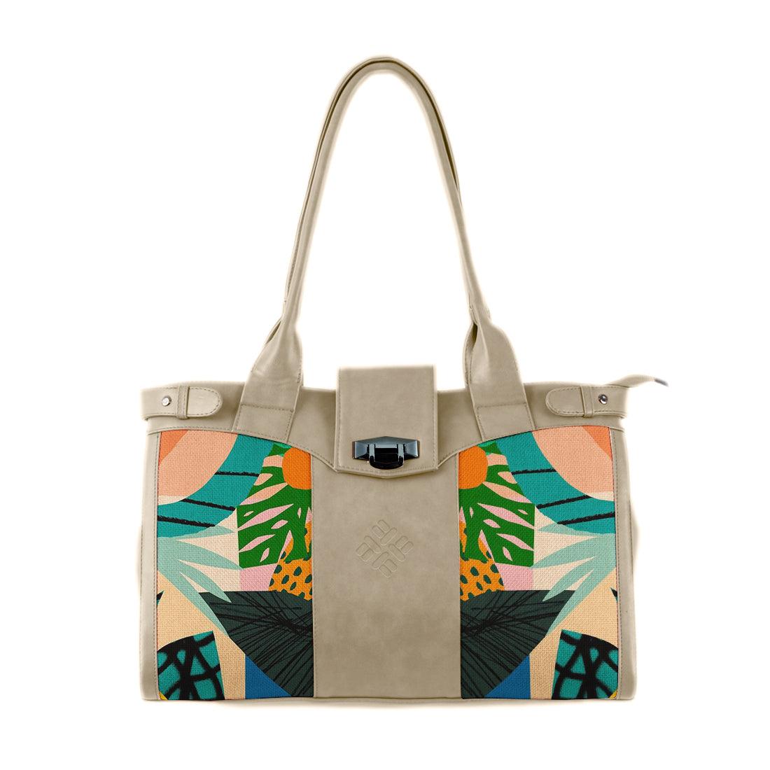 Beige Double Handle Large Bag Garden - CANVAEGYPT