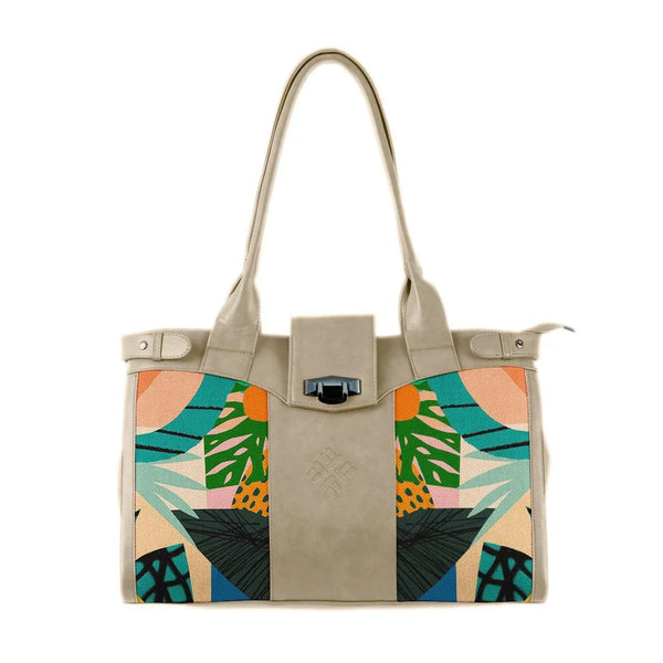 Beige Double Handle Large Bag Garden - CANVAEGYPT