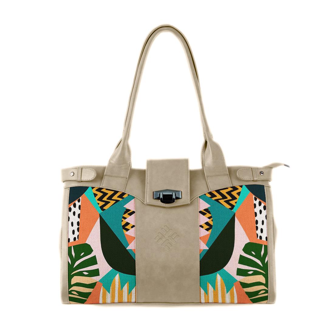 Beige Double Handle Large Bag Summer Art - CANVAEGYPT