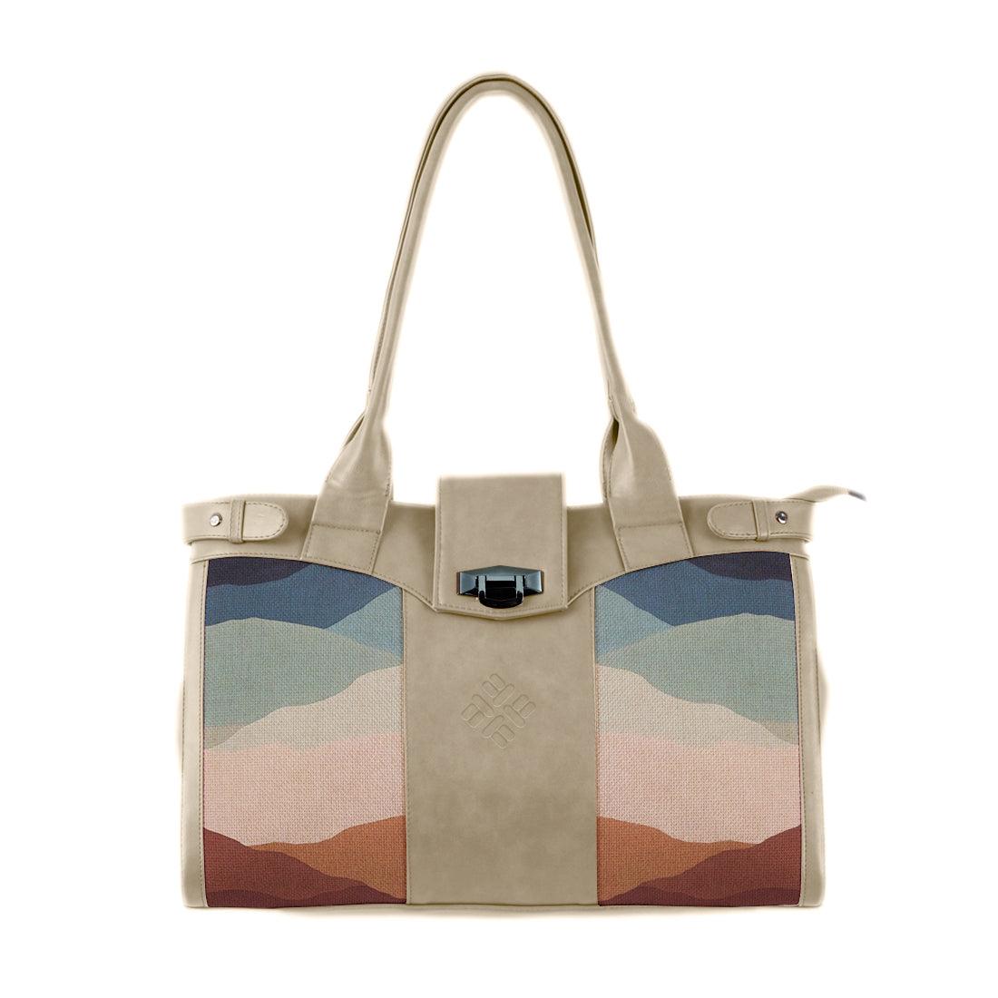 Beige Double Handle Large Bag Touching - CANVAEGYPT