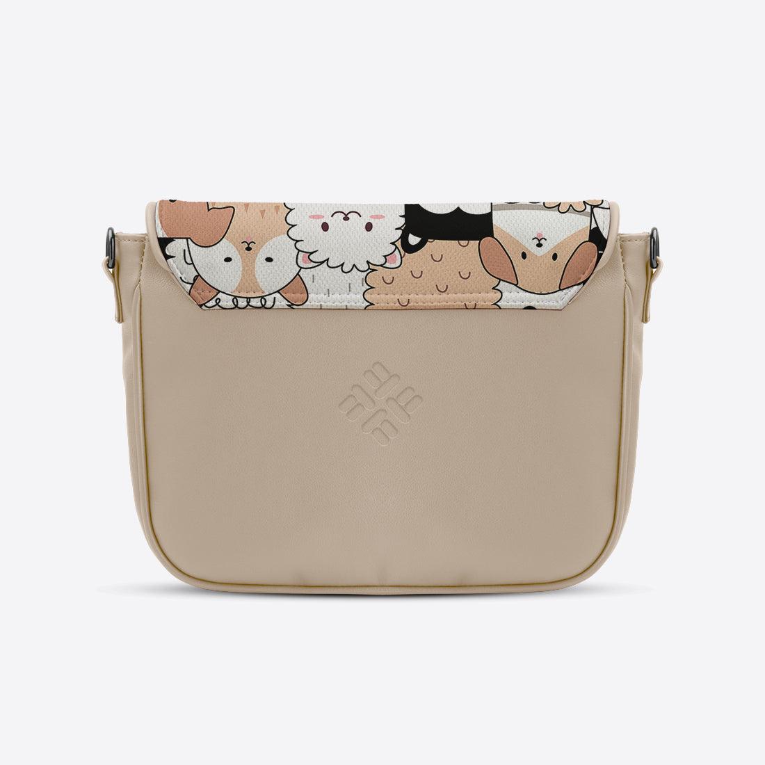 Beige Messenger Crossbody Cute Pets - CANVAEGYPT